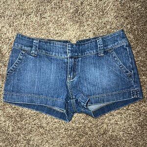 Guess Blue Jean Shorts with Cuffed Hem and Classic Design